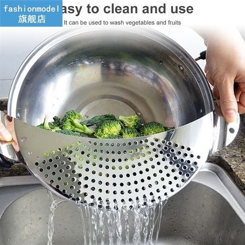 Stainless Steel Pan Pot Strainer Water Filter with Recessed