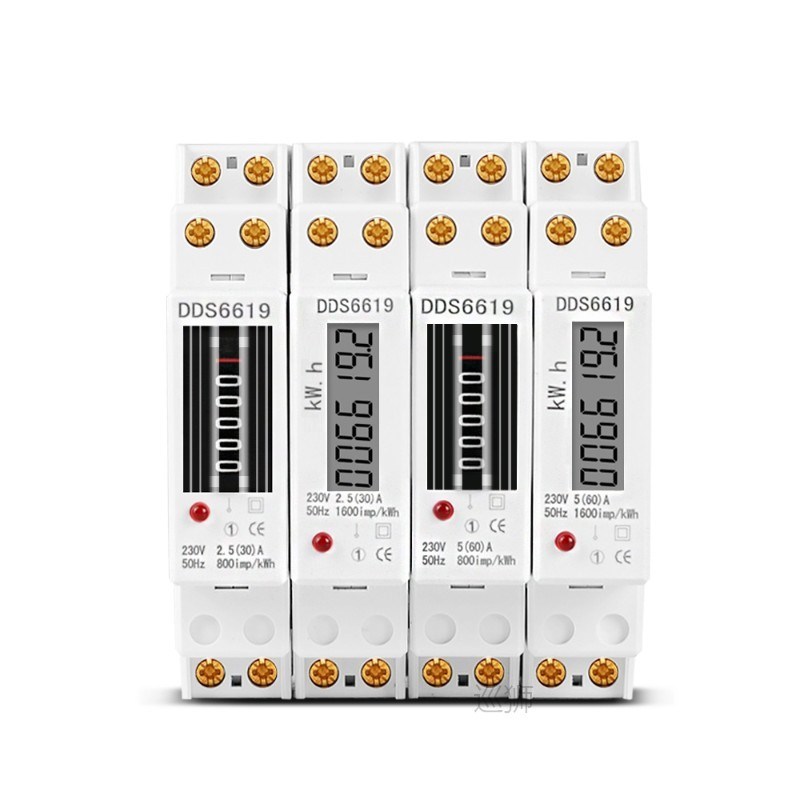 1P 18mm Single Phase 2 Wire Digital Wattmeter Power Consumpt