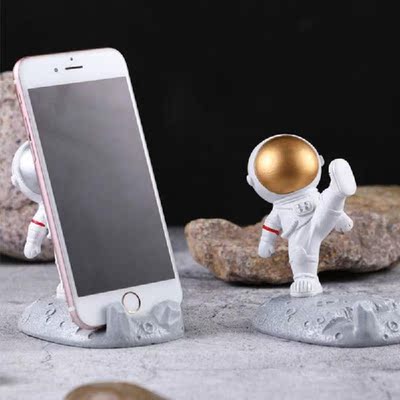 Resin Astronauts Ornaments Cell Mobile Phone Stand Holder