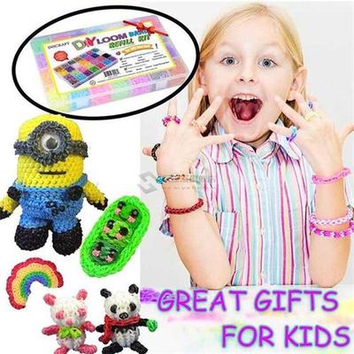 10000pc DIY Toy Rubber Loom Bands Set Kid DIY Bracelet Silic