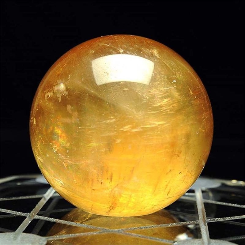 1PC Citrine Stones  Natural Yellow Quartz Stone Sphere Cryst