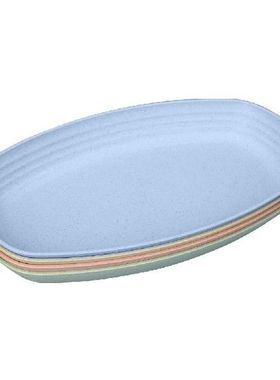 4pcs Dinner Plate Set Wheat Straw For Salad Pasta Easy