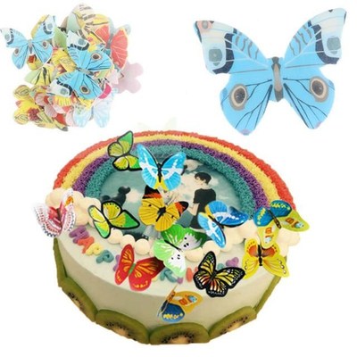 42pcs/lot Mixed Butterfly Glutinous Wafer Rice Paper Cake Cu
