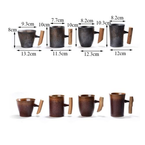 Japanese-style Vintage Ceramic Coffee Mug Tumbler Rust Glaze