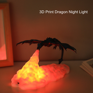 3D printing fire-breathing dragon lamp home creative night