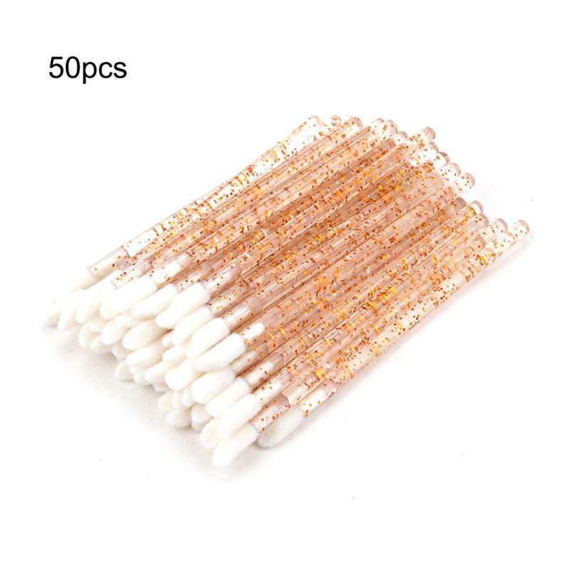 50Pcs Crystal Disposable Makeup Lip Brush Soft Lipstick Masc
