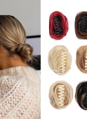 DIANQI  Curly Chignon Hair Buns claw Clip In Hairpiece Exten