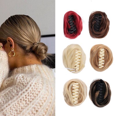 DIANQI  Curly Chignon Hair Buns claw Clip In Hairpiece Exten
