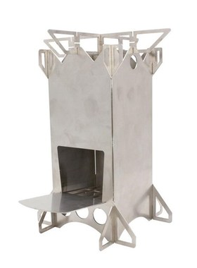 New Folding Stainless Steel Backpacking Rocket Wood Stove Ou