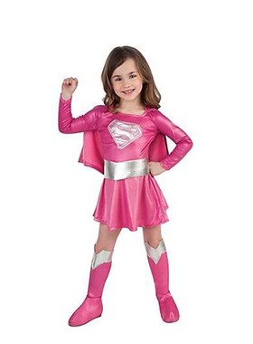 Girl Pink Superman Dress Kids Birthday Clothes Party Hallow