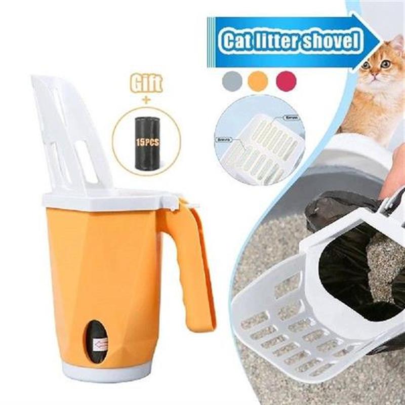 Built-in Poop Bag Cat Litter Box Self-cleaning Large