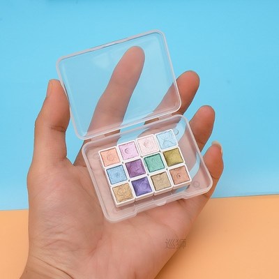 12 Colors Watercolor Paints Glitter Pearlescent Metallic Sol