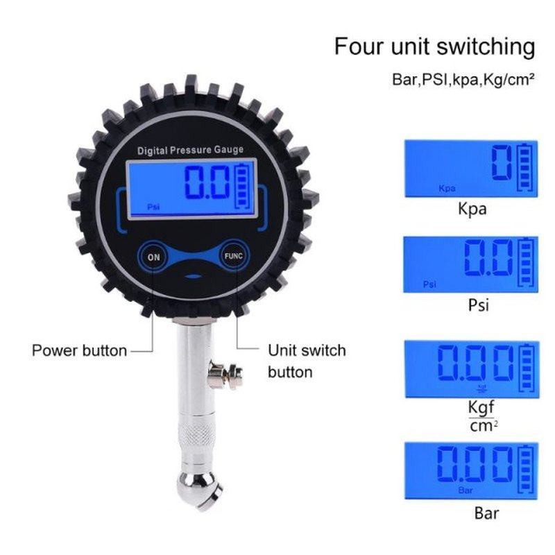 Digital 360° Quick Test Vehicle Tyre Tire Pressure Gauge