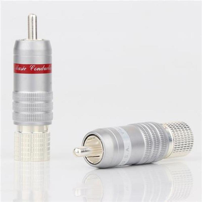 4PCS R1728 Silver Plated audio RCA connectors plug for Audio
