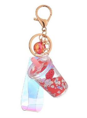Creative Quicksand Sequin Fruit Strawberry Keychains