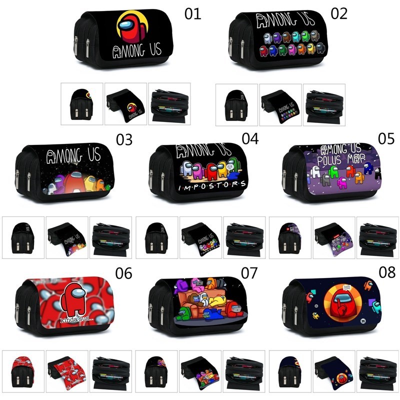 Cartoon game AMONG US pencil case stationery box children b