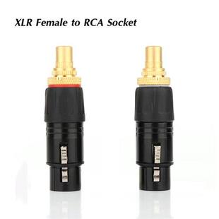 2PC NEUTRIK XLR male to RCA Female Socket Adapter plated gol