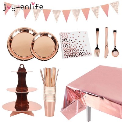 Rose Gold Glit Tablecloths Bride To Be Wedding Engagement