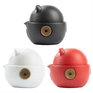 Ceramic Tea Set 1 Pot 2 Mini Cups Chinese Kung Fu Tea Set