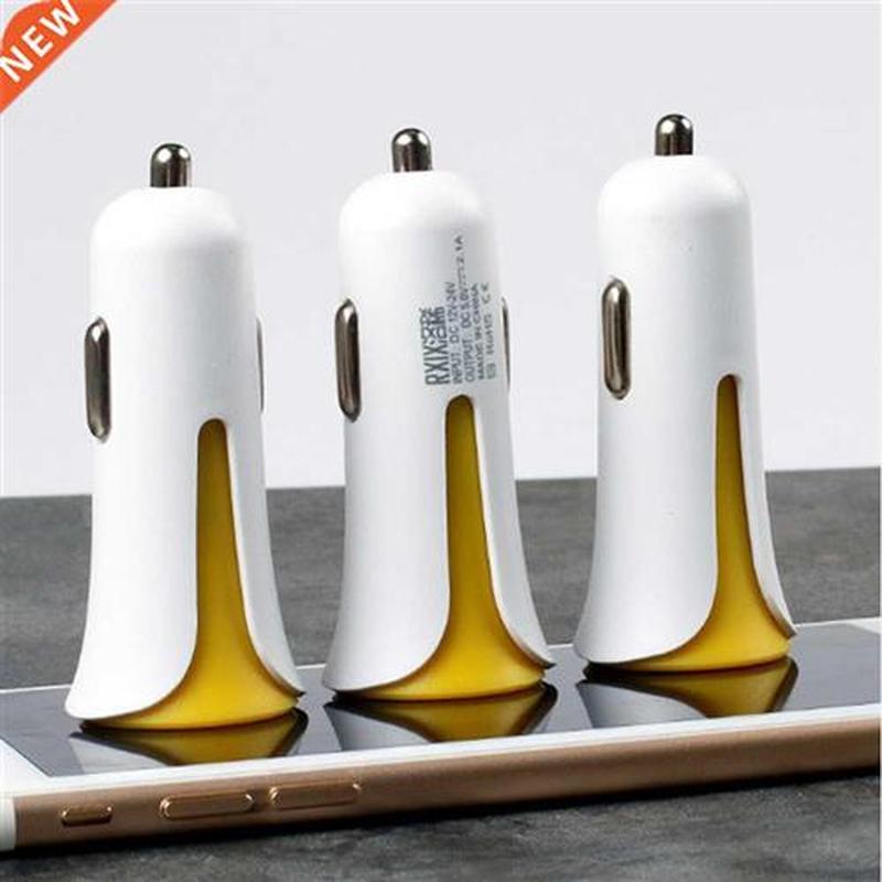 100 pcs a lot RX-C06 Dual USB Car Charger Adapter 2.1A Auto