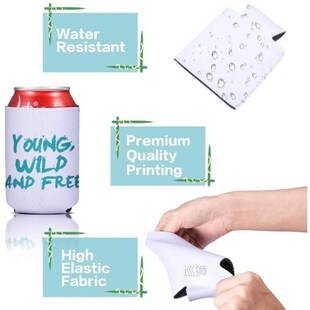 10pcs Foam Sublimation Can Cooler Covers Foldable Insulators