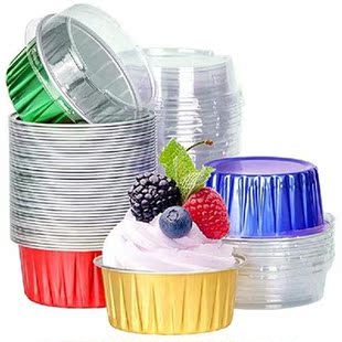 HOT SALE Dessert Cups With Lids Aluminum Foil Baking Cups
