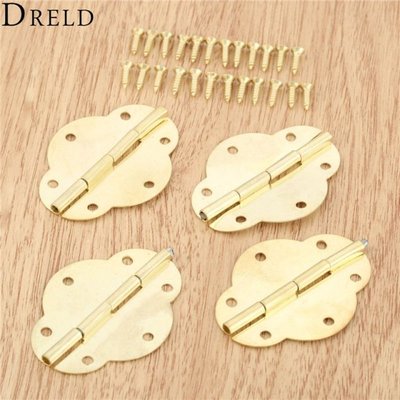 4pcs 46*35mm Vintage Furniture Hinges Cabinet Drawer Door Bu