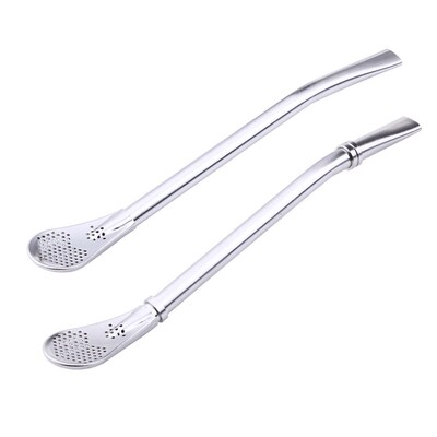 Stainless Steel Drinking Straw Spoon Tea Filter Yerba Mate T