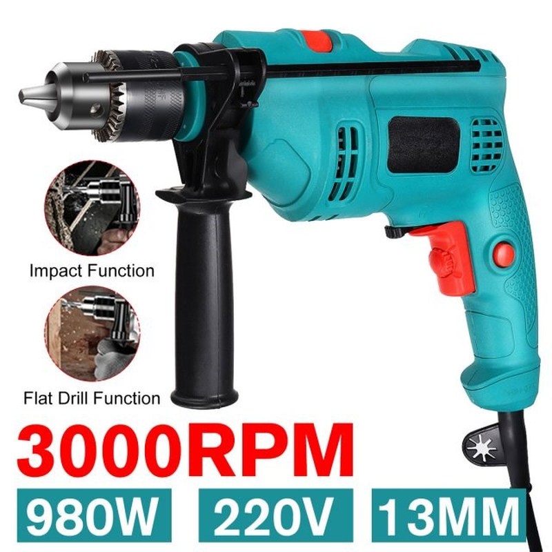 Drillpro 3000RPM 980W 220V Electric Handheld Impact Drill Fl