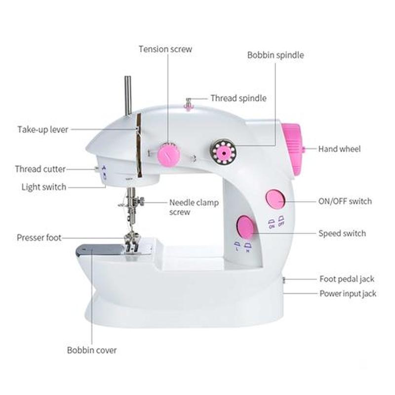 Home Mini Sewing Machine Adjustable 2-Speed Double Thread Po