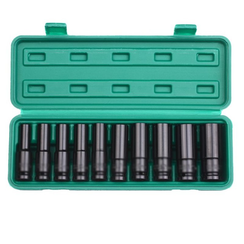 10pcs 1/2 Drive Deep Impact Socket Set Drive Metric Wrench