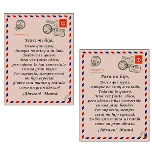 Personalized Flannel Blanket to Daughter Son Spanish Letter