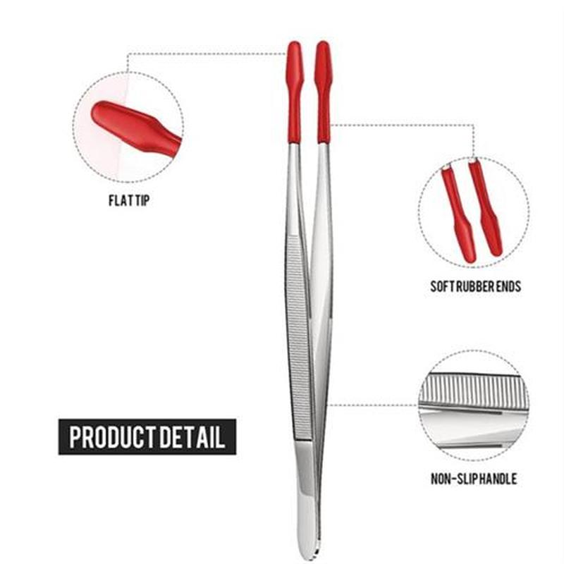 4 Pcs of Rubber Tip Tweezers PVC Silicone Precision Tweezers