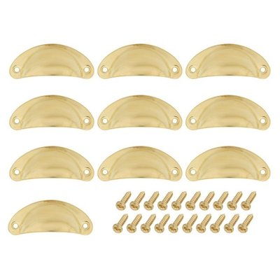 Cup Drawer Pull Kitchen Cabinet Handle Gold Tone, 66Mm Hole