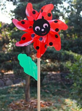 Wood Bee Windmill Wind Spinner Pinwheels Home Garden Yard