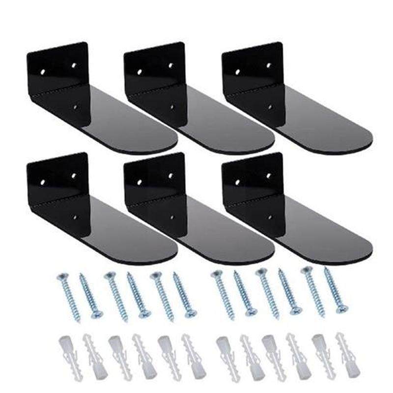 6 Pack Floating Shoe Shelves Acrylic Wall Mounted Shoe