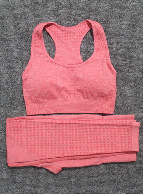 2 Pcs Sports Suits Vital Seamless Yoga Set Women Fitness Cl