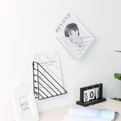 Nordic Geometric Iron Magazine Storage Rack Wall Basket Home