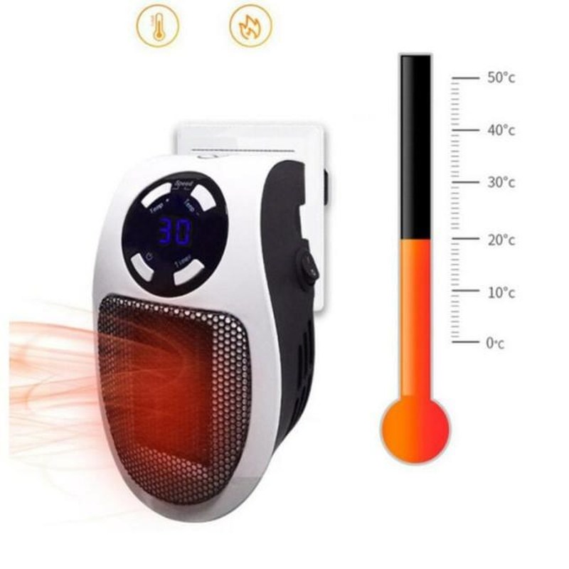 Wall-Outlet Mini Electric Air Heater Powerful Warm Blower Fa