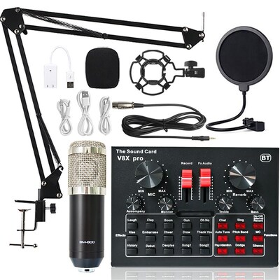BM 800 Professional Studio Condenser Microphone Wireless Kar