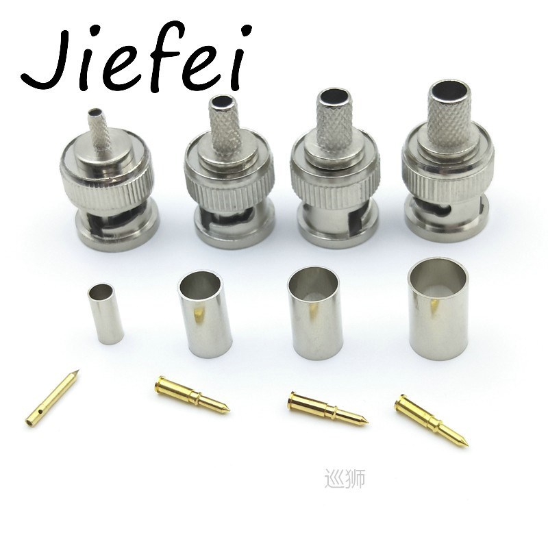 10 Sets 3-Piece BNC Male RG316 RG58 RG59 RG6 Plug Crimp Coax