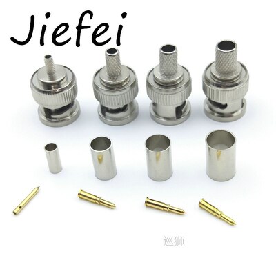 10 Sets 3-Piece BNC Male RG316 RG58 RG59 RG6 Plug Crimp Coax