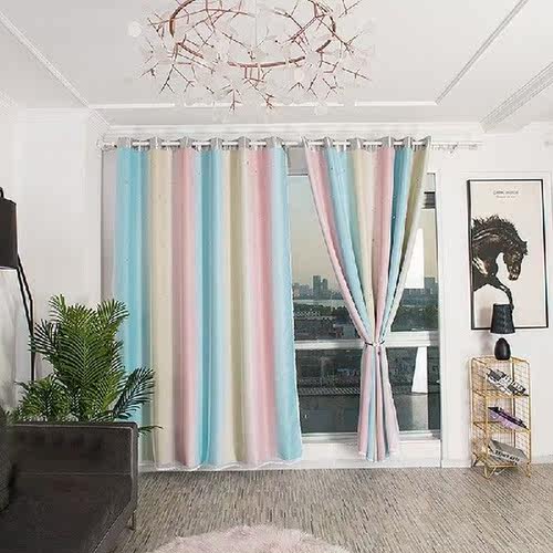 1 Panel Star Curtains Blackout Curtains Colorful Double