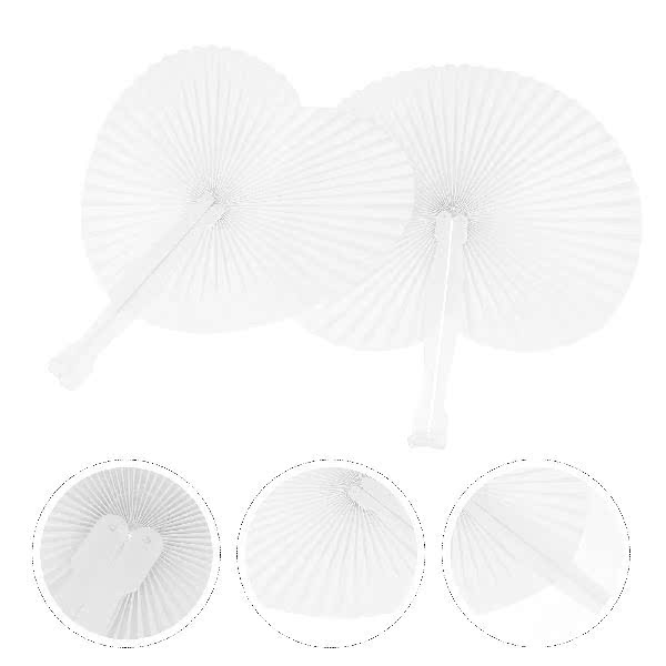 20pcs Party Folding White Wedding Paper Fans Blank Fans
