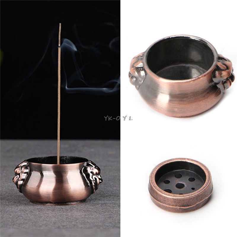 Copper Mini Lion Ear Incense Coil Burner Censer Aromatherapy