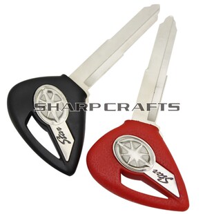 Black / Red Motorcycle Blank Key ncut Blade  YAMAHA Dragstar
