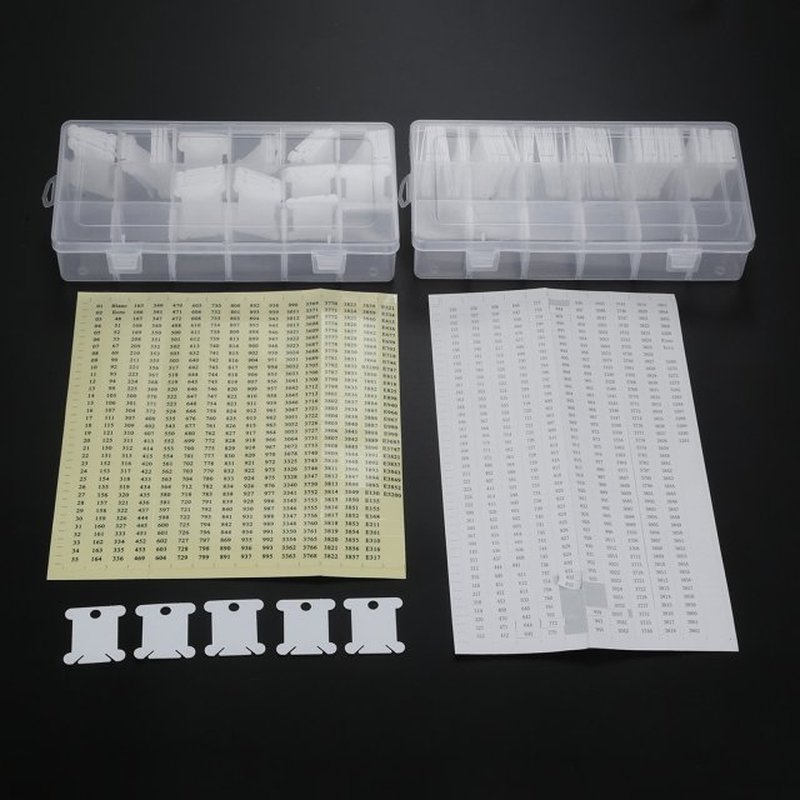 100pcs Floss Bobbins & Floss Number Stickers DIY Cross S