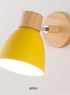 Nordic E27 LED wall lamp wood modern sconces light indoor li