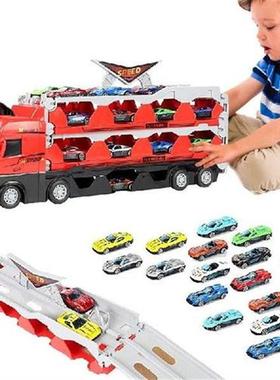 Hauler Truck Cars Truck With Folding Storage Race Track Car