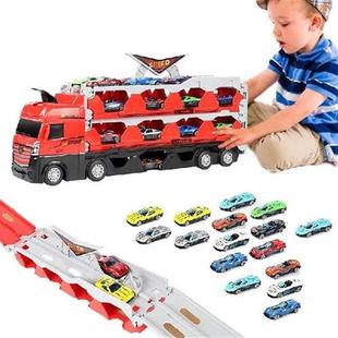 Hauler Truck Cars Truck With Folding Storage Race Track Car